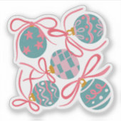 Cute Pastel Christmas Ornament Sticker シール (正面)