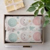 Cute Pastel Christmas Pattern Ornaments and Stars 薄葉紙 (ギフト)