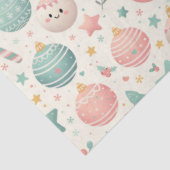 Cute Pastel Christmas Pattern Ornaments and Stars 薄葉紙 (詳細)