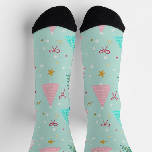 Cute Pastel Christmas Socks ソックス (上部)