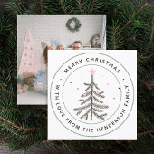 Cute Pastel Christmas Tree Photo Holiday Card シーズンカード