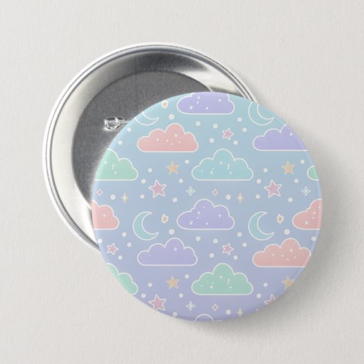 Cute Pastel Cloud Enamel Pin 缶バッジ (正面&裏面)