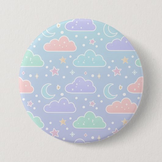 Cute Pastel Cloud Enamel Pin 缶バッジ (正面)