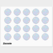 Cute Pastel Cloud & Star Sticker Sheet ラウンドシール (シート)