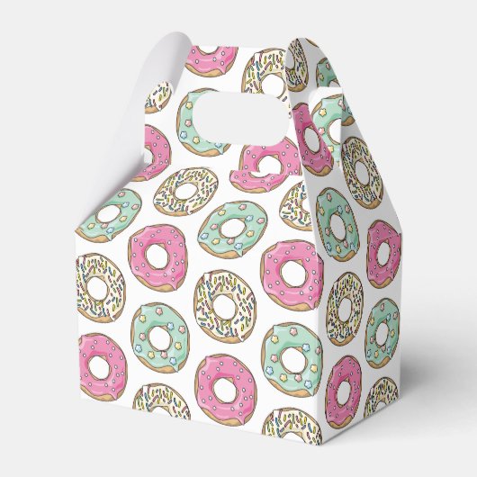 Cute Pastel Colored Icing Donuts Pattern フェイバーボックス (正面サイド)