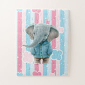 Cute Pastel Colors Elephant Puzzles ジグソーパズル (縦)
