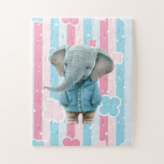 Cute Pastel Colors Elephant Puzzles  ジグソーパズル