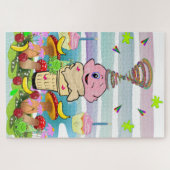 Cute Pastel Colors Puzzles Happy Birthday ジグソーパズル (横)