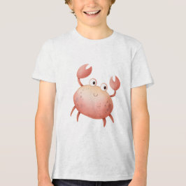Cute Pastel Crab Watercolor Illustration トライブレンドTシャツ