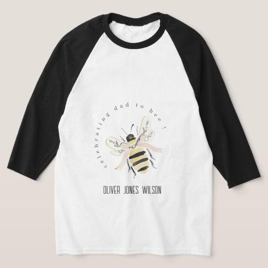 Cute Pastel Dad To Bee Neutral Baby Shower Tシャツ (レイダウン)
