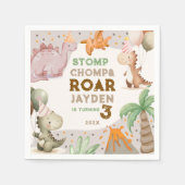 Cute Pastel Dinosaur Birthday Party  スタンダードカクテルナプキン (正面)