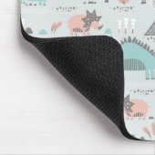 Cute Pastel Dinosaur Pattern マウスパッド (コーナー)