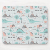 Cute Pastel Dinosaur Pattern マウスパッド (正面)