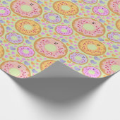 Cute Pastel Donuts & Hearts ラッピングペーパー (角)