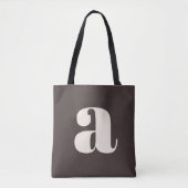 Cute Pastel Earthy Brown Monogram Retro Lettering トートバッグ (正面)