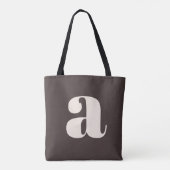 Cute Pastel Earthy Brown Monogram Retro Lettering トートバッグ (裏面)