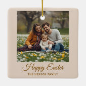 Cute Pastel Easter Bunny Flower Patchwork  セラミックオーナメント (裏面)