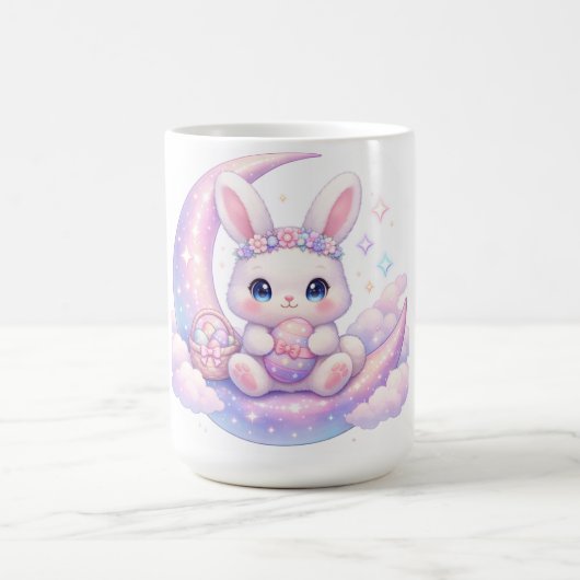 Cute Pastel Easter Bunny Mug – Moon Aesthetic コーヒーマグカップ (中央)
