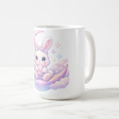 Cute Pastel Easter Bunny Mug – Moon Aesthetic コーヒーマグカップ (正面右)