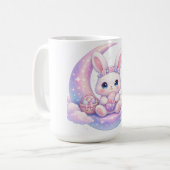 Cute Pastel Easter Bunny Mug – Moon Aesthetic コーヒーマグカップ (正面左)