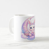 Cute Pastel Easter Bunny Mug – Moon Aesthetic コーヒーマグカップ (正面左)