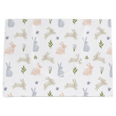 Cute Pastel Easter Bunny Spring ラージペーパーバッグ (正面)