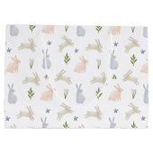 Cute Pastel Easter Bunny Spring ラージペーパーバッグ (裏面)