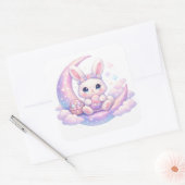 Cute Pastel Easter Bunny Sticker – Moon Aesthetic スクエアシール (封筒)