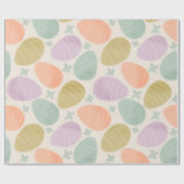 Cute Pastel Easter Egg Seamless Pattern ラッピングペーパー (フラット)