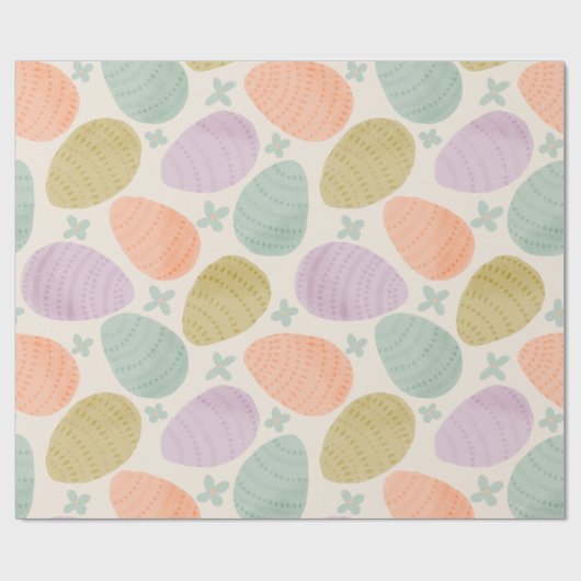 Cute Pastel Easter Egg Seamless Pattern ラッピングペーパー (フラット)