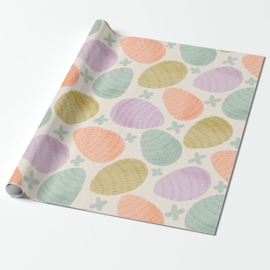 Cute Pastel Easter Egg Seamless Pattern ラッピングペーパー (アンロールド)