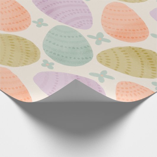 Cute Pastel Easter Egg Seamless Pattern ラッピングペーパー (角)
