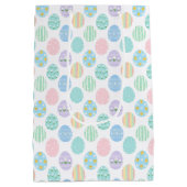 Cute Pastel Easter Eggs Pattern  ミディアムペーパーバッグ (裏面)
