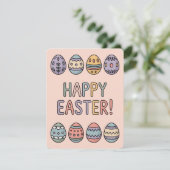 Cute Pastel Easter Eggs Spring Holiday Card シーズンカード (スタンド正面)