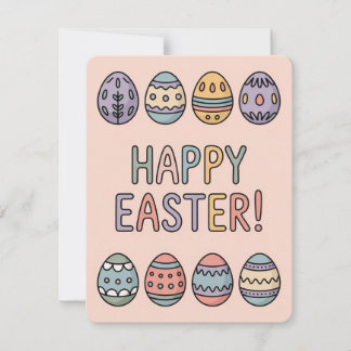 Cute Pastel Easter Eggs Spring Holiday Card シーズンカード