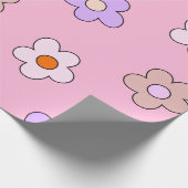 Cute Pastel Flower Wrapping Paper – Pink Floral  ラッピングペーパー (角)