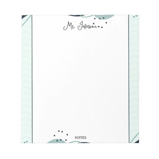 Cute Pastel Frame Teacher Notepad ノートパッド (正面)