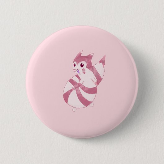 Cute Pastel Furret Design 缶バッジ (正面)
