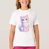 Cute Pastel Galaxy Cat T-Shirt  Tシャツ (正面)