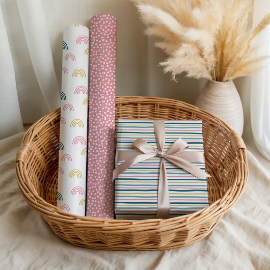 Cute Pastel Gender Neutral Baby Shower Pattern  ラッピングペーパーシート