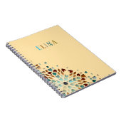 Cute Pastel Geometric Shapes Personalized Name ノートブック (右側)