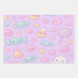 Cute Pastel Ghost Halloween, ラッピングペーパーシート