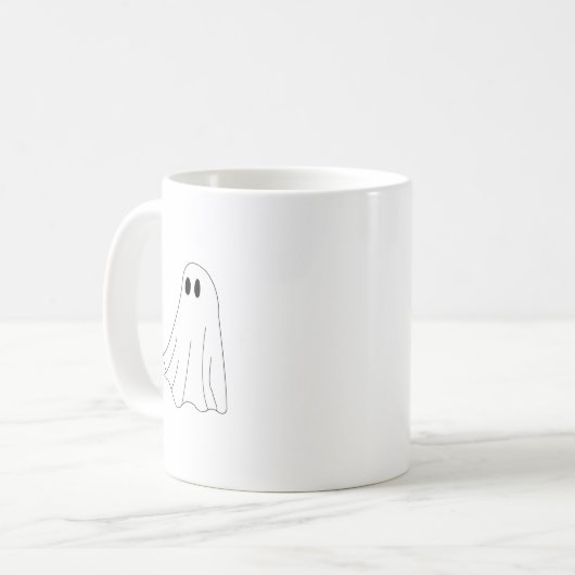 Cute Pastel Ghost Pattern コーヒーマグカップ (正面左)