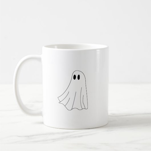 Cute Pastel Ghost Pattern コーヒーマグカップ (左)