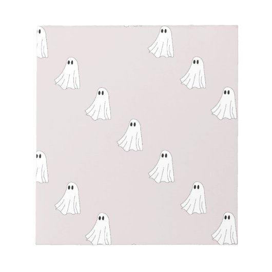 Cute Pastel Ghost Pattern ノートパッド (正面)