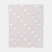 Cute Pastel Ghost Pattern フリースブランケット (正面)