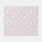 Cute Pastel Ghost Pattern フリースブランケット (正面(横))
