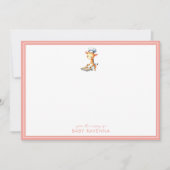 Cute Pastel Giraffe Chef Baby Shower Note Card ノートカード (正面)
