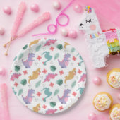 Cute Pastel Girl Dinosaur ペーパープレート (パーティー)