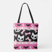 Cute Pastel Goth Halloween Cat & Bat  トートバッグ (裏面)